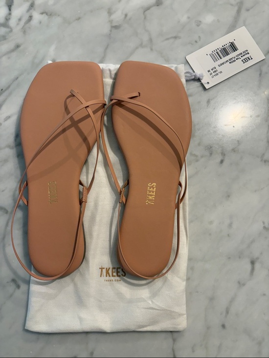 TKEES Shoes - TKEES Square Toe Millie Sandals - Nude Beach